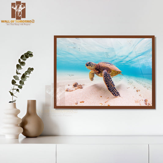 Hawaiian Green Sea Turtle High Quality Unframed Poster Print & Waterproof Poster Print Wall Décor