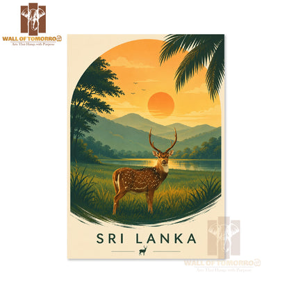 Deer (Muwa) Sri Lanka Travel Animals High Quality Unframed Poster Print & Laminated Poster Print Wall Décor