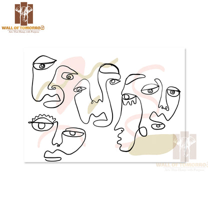 A Line Drawing of a Group of People High Quality Unframed Poster Print & Waterproof Poster Print Wall Décor