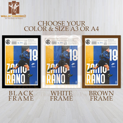 Famous Soccer Player in Motion Sports High Quality Glass Frame Wall Décor