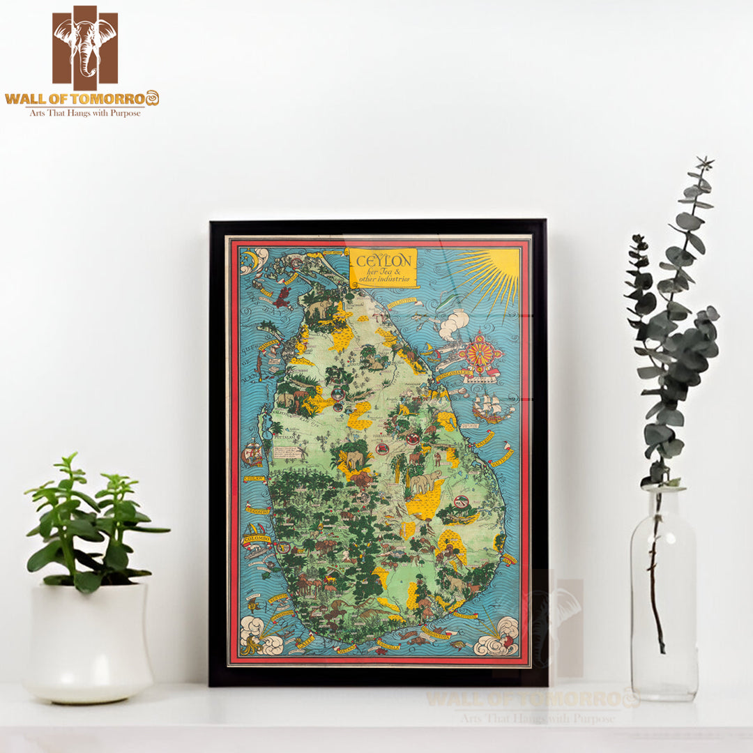 Ceylon, her Tea and other industries 1993 High Quality Glass Frame Wall Décors in Sri Lanka