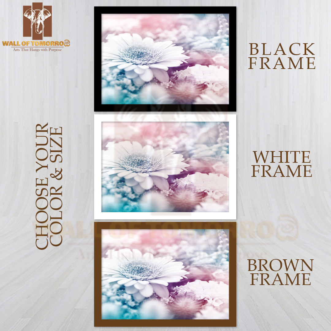 White Flower in Colorful Background High Quality Unframed Poster Print & Waterproof Poster Print Wall Décor