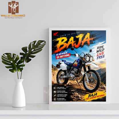 Honda Baja Bike High Quality Glass Frame Wall Décors in Sri Lanka