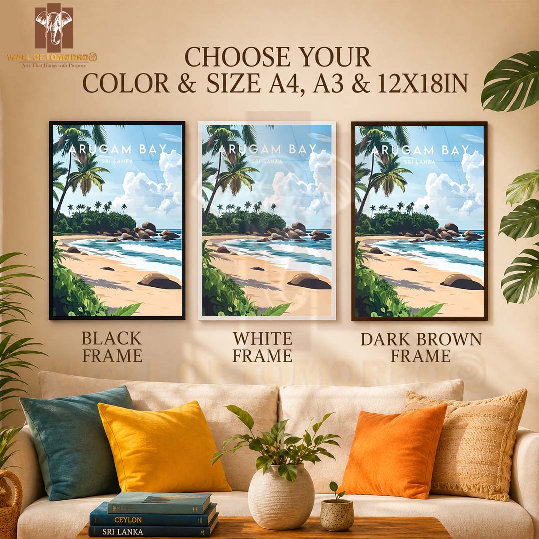 Arugambay Travel, Sri Lanka Travel High Quality Glass Frame Wall Décor