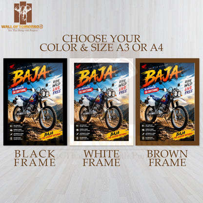 Honda Baja Bike High Quality Glass Frame Wall Décors in Sri Lanka