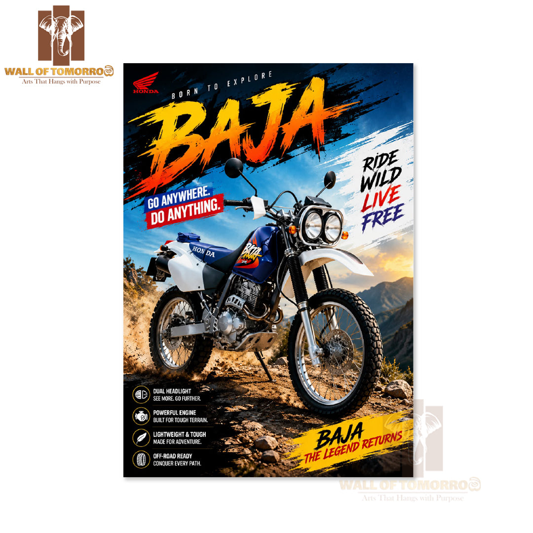 Honda Baja Bike High Quality Unframed Poster Print & Waterproof Poster Print Wall Décor in Sri Lanka
