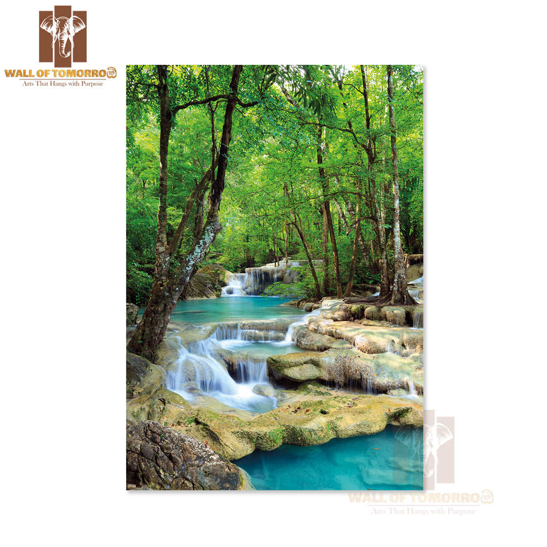 Erawan Waterfall, Kanchanaburi, Thailand High Quality Unframed Poster Print & Waterproof Poster Print Wall Décor