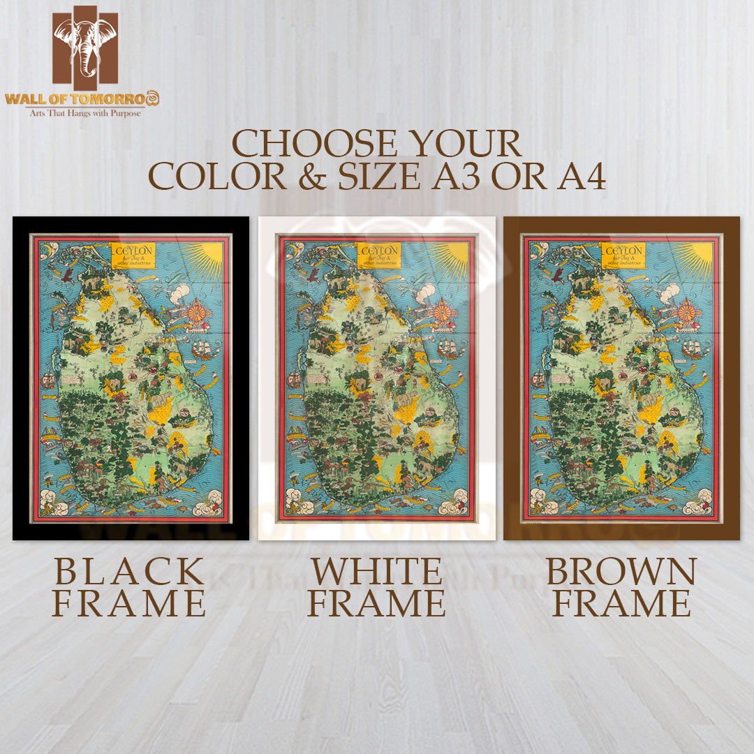Ceylon, her Tea and other industries 1993 High Quality Glass Frame Wall Décors in Sri Lanka