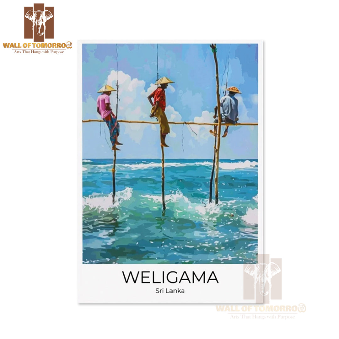 Stilt Fisherman Weligama Sri Lanka Travel High Quality Unframed Poster Print & Waterproof Poster Print Wall Décor