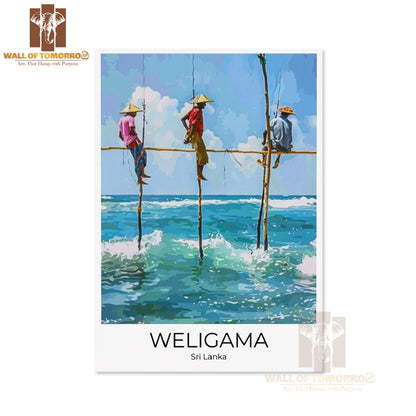 Stilt Fisherman Weligama Sri Lanka Travel High Quality Unframed Poster Print & Waterproof Poster Print Wall Décor