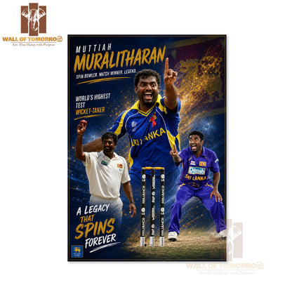 Legendary Sri Lankan Spin Bowler Muttiah Muralitharan Sports High Quality Unframed Poster Print & Waterproof Poster Print Wall Décor