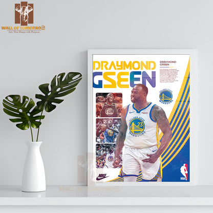 Famous Basketball Team Player Demonstrating His Skills Sports High Quality Glass Frame Wall Décor