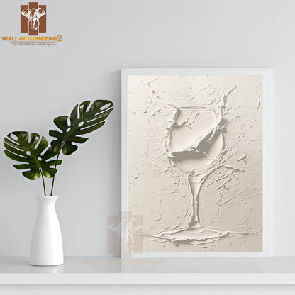 Textured Elegant Sip Glass High Quality Glass Frame Wall Décor