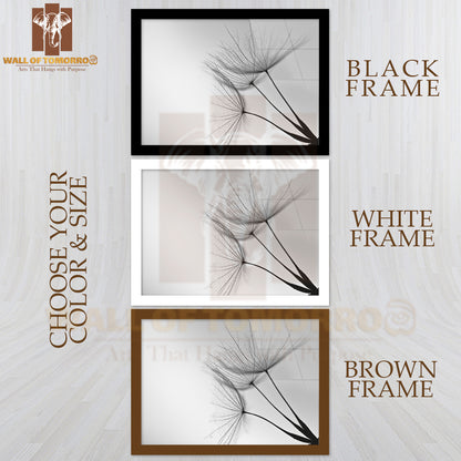 Extreme Closeup of Dandelion Black & White Dandelion Seed High Quality Unframed Poster Print & Waterproof Poster Print Wall Décor
