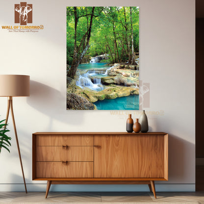 Erawan Waterfall, Kanchanaburi, Thailand High Quality Unframed Poster Print & Waterproof Poster Print Wall Décor