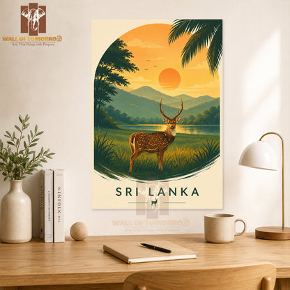Deer (Muwa) Sri Lanka Travel Animals High Quality Unframed Poster Print & Laminated Poster Print Wall Décor