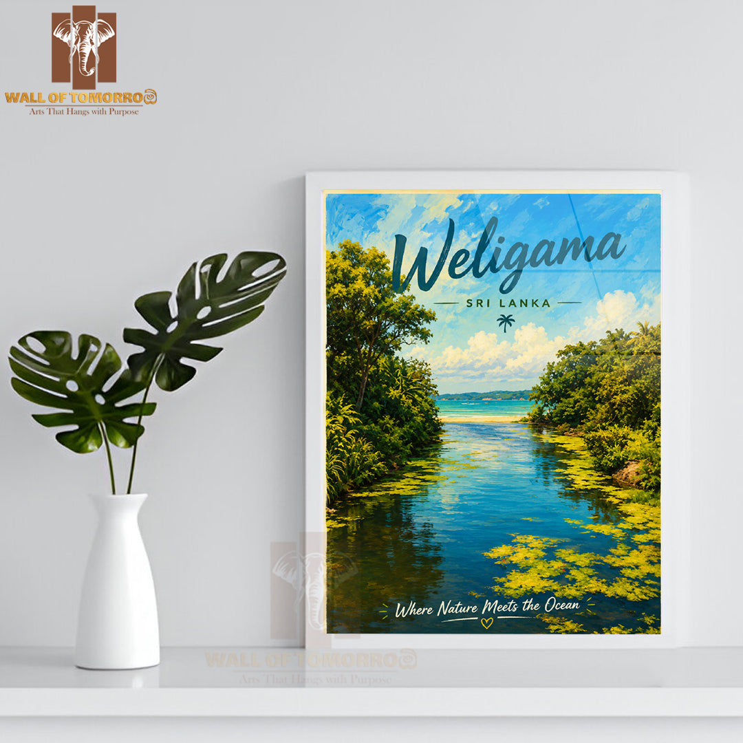 Weligama Sri Lanka Travel High Quality Glass Frame Wall Décor
