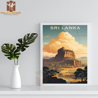 Sri Lanka Travel, Sigiriya High Quality Glass Frame Wall Décor