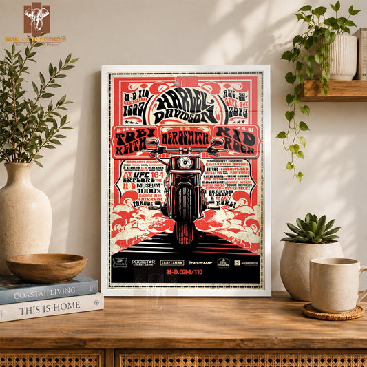 Harly Davidson Motor Bike High Quality Glass Frame Wall Décor in Sri Lanka