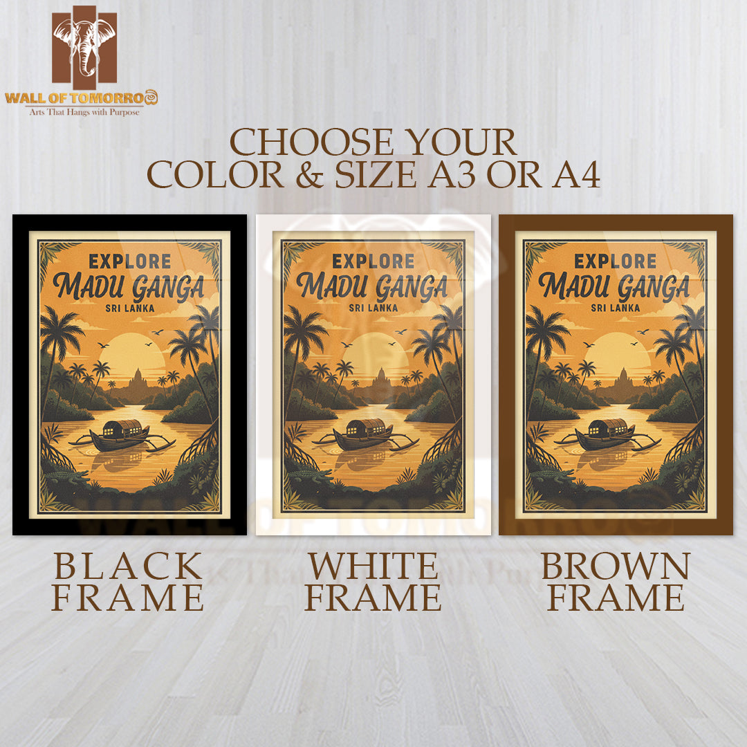Explore Sri Lanka Madu Ganga Travel High Quality Glass Frame Wall Décor