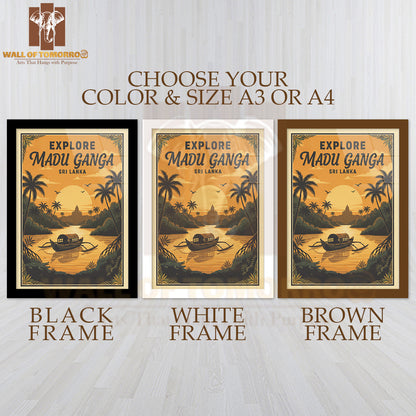 Explore Sri Lanka Madu Ganga Travel High Quality Glass Frame Wall Décor