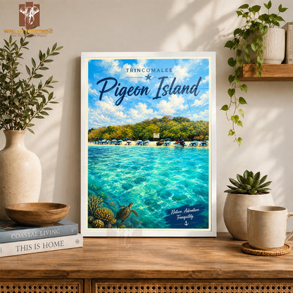 Trincomalee Pigeon Island Sri Lanka Travel High Quality Glass Frame Wall Décor