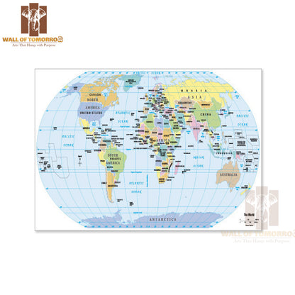 2012 World Political Map Educational High Quality Unframed Poster Print & Waterproof Poster Print Wall Décor
