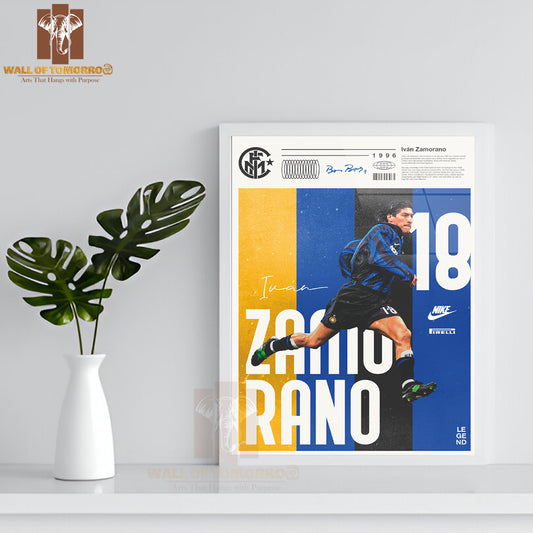 Famous Soccer Player in Motion Sports High Quality Glass Frame Wall Décor