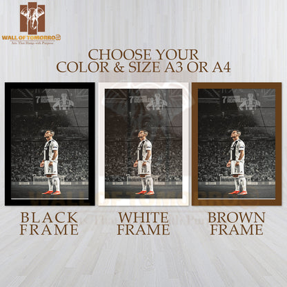 Famous Soccer Player in an Action Pose Sports High Quality Glass Frame Wall Décor