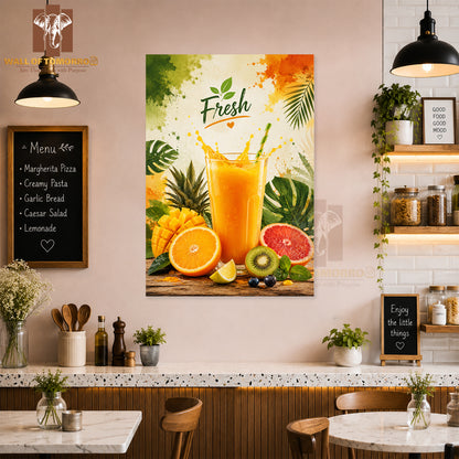 Fresh juice in a glass Kitchen & Restaurant High Quality Unframed Poster Print & Waterproof Poster Print Wall Décor in Sri Lanka