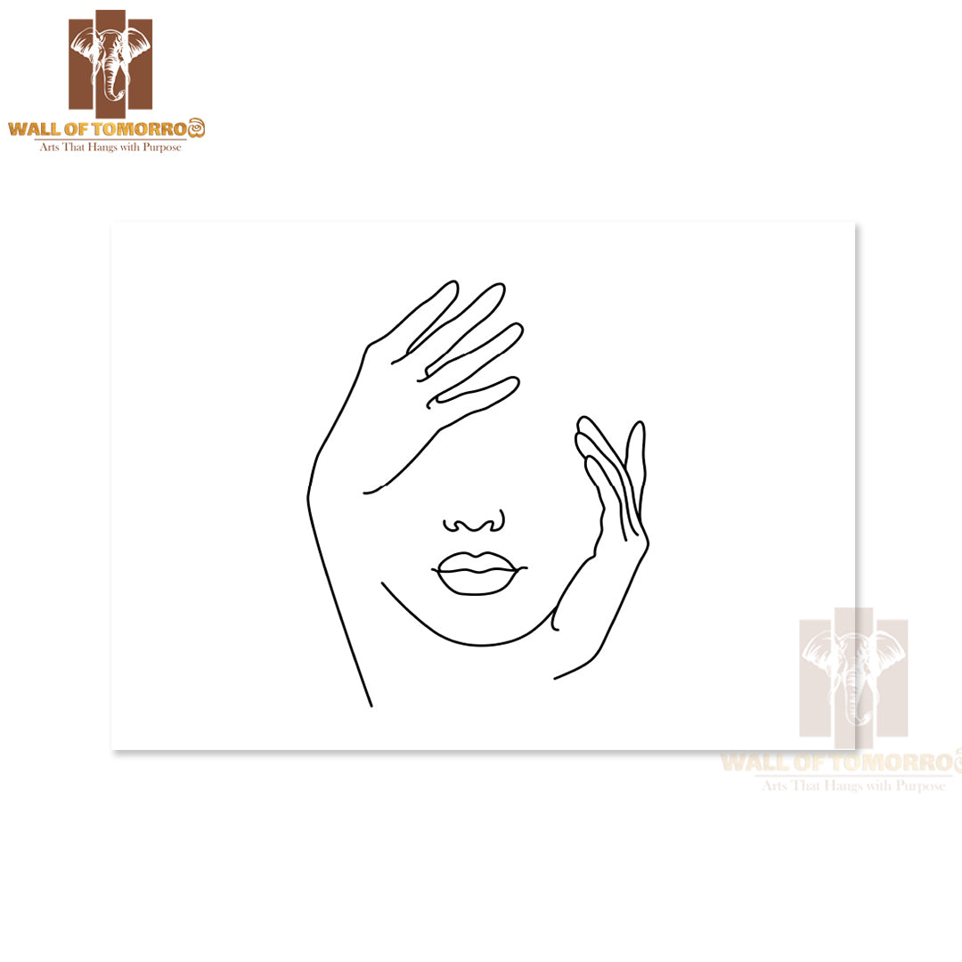 Woman's Face with Her Hands Up High Quality Unframed Poster Print & Waterproof Poster Print Wall Décor