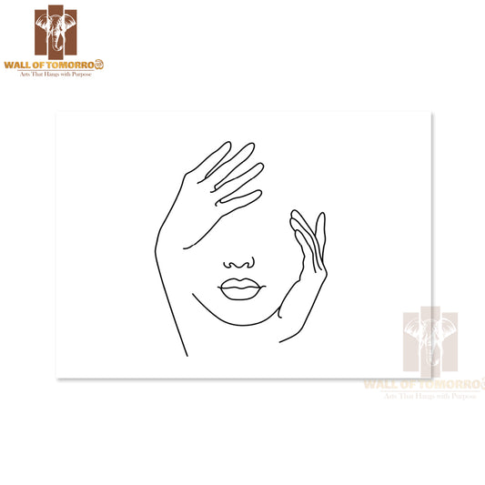 Woman's Face with Her Hands Up High Quality Unframed Poster Print & Waterproof Poster Print Wall Décor