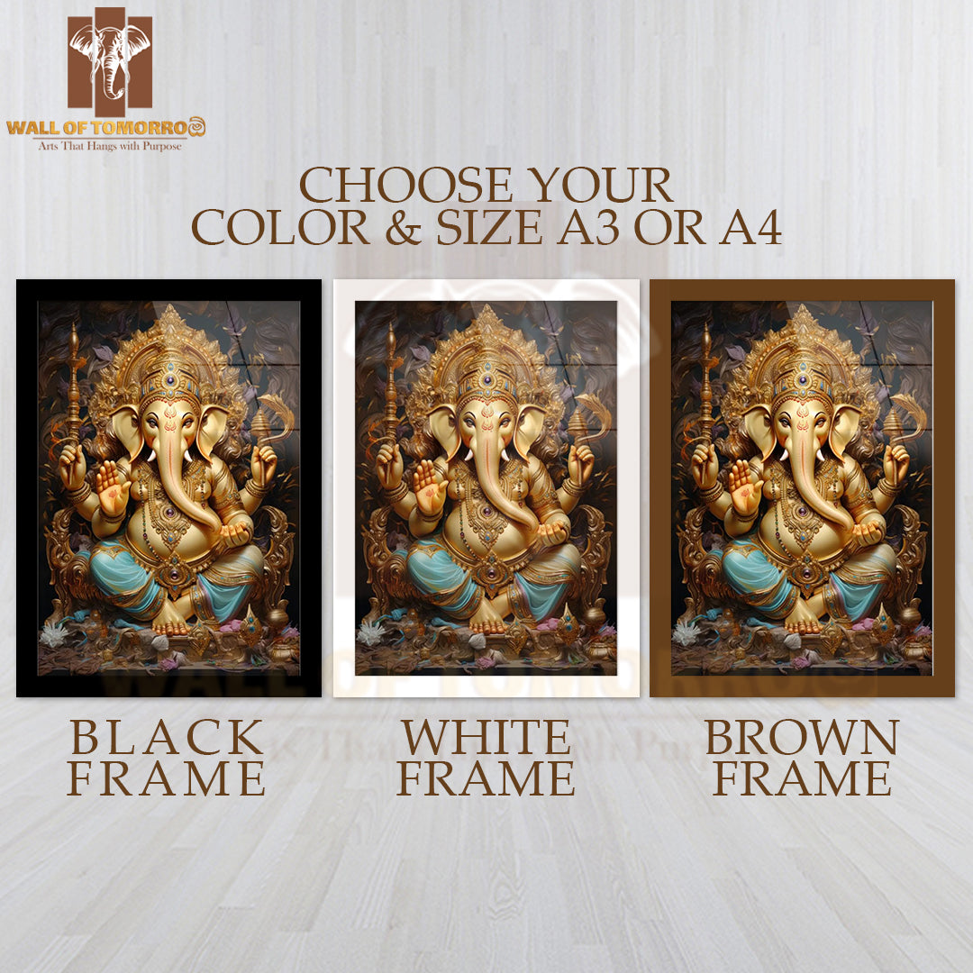 Lord Ganesha Religious High Quality Glass Frame Wall Décors in Sri Lanka