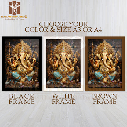Lord Ganesha Religious High Quality Glass Frame Wall Décors in Sri Lanka