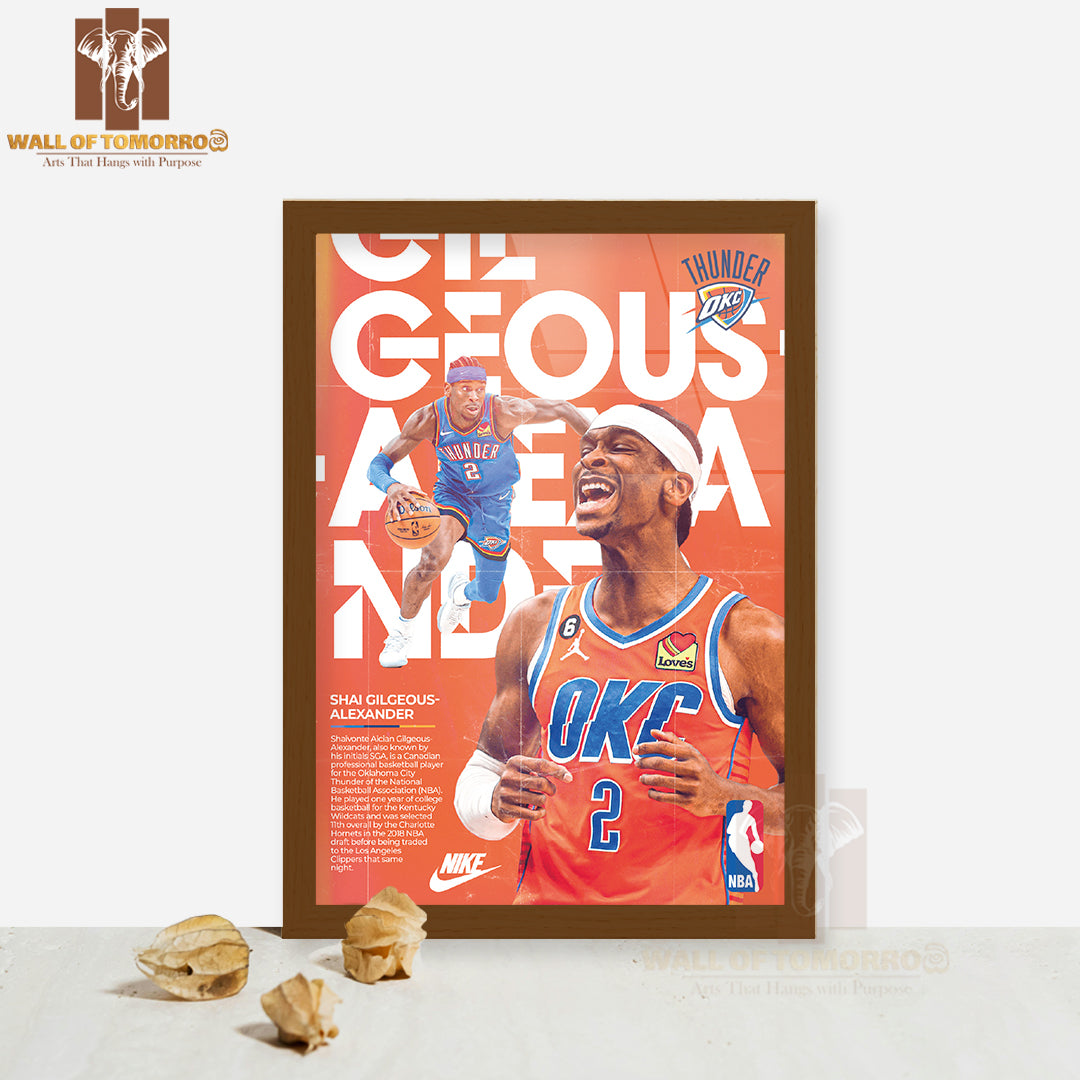 Famous Basketball Team Player Sports High Quality Glass Frame Wall Décor