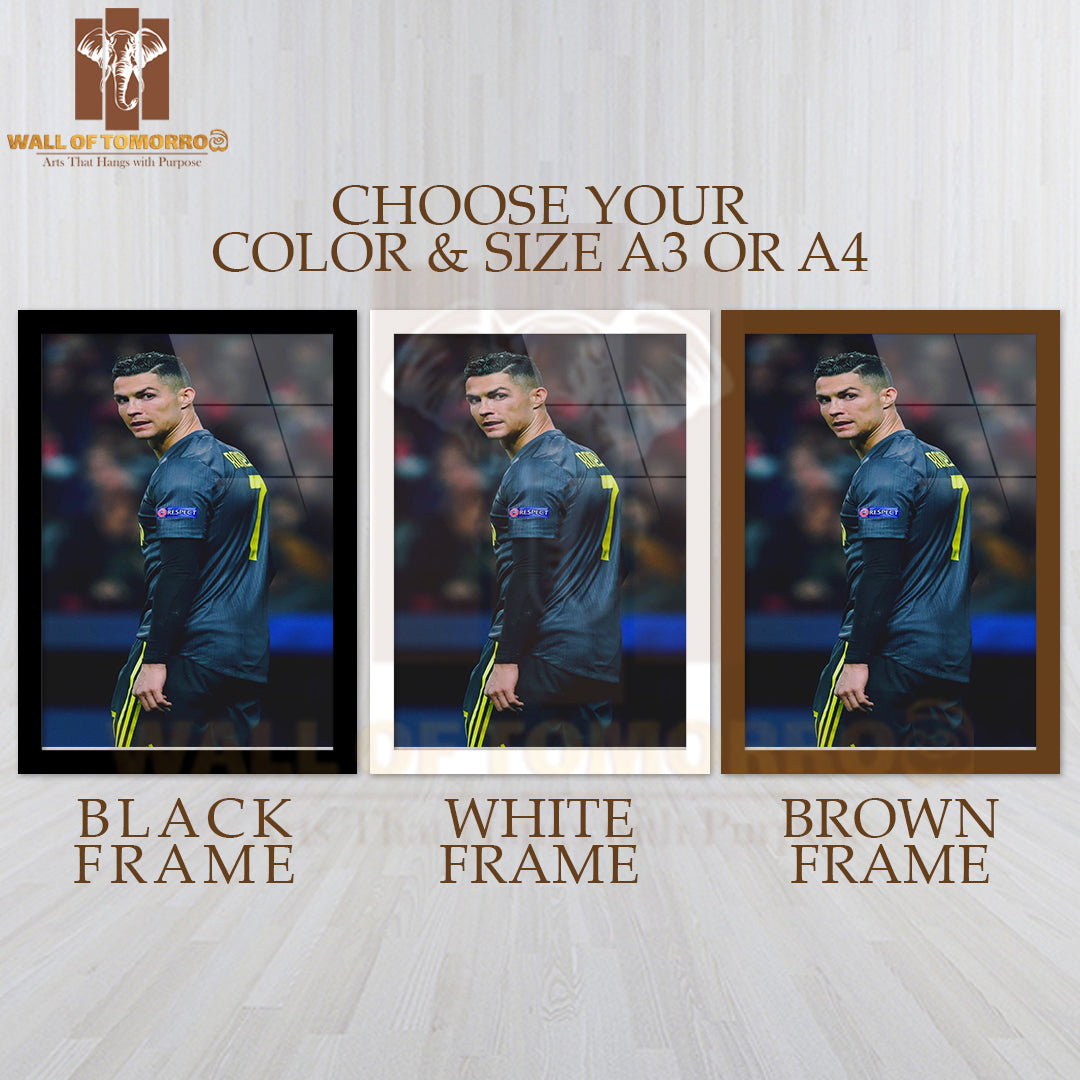 Famous Soccer Player Athleticism and Iconic Playing Style Sports High Quality Glass Frame Wall Décor
