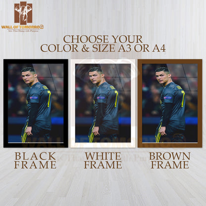 Famous Soccer Player Athleticism and Iconic Playing Style Sports High Quality Glass Frame Wall Décor