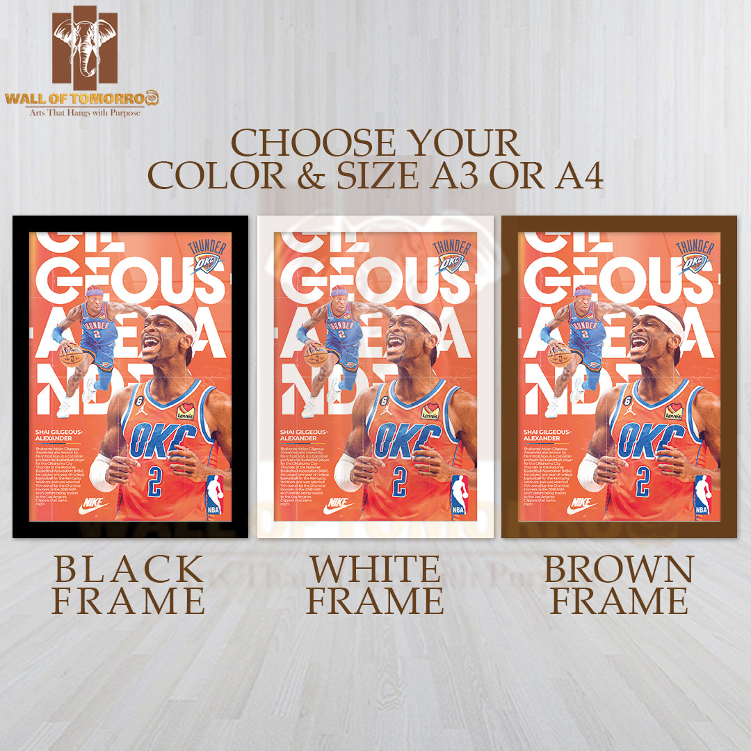 Famous Basketball Team Player Sports High Quality Glass Frame Wall Décor