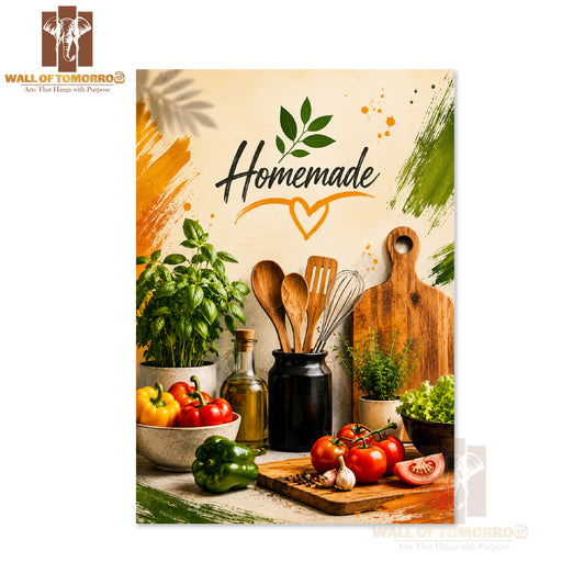 Homemade vegetables on table Kitchen & Restaurant High Quality Unframed Poster Print & Waterproof Poster Print Wall Décor in Sri Lanka