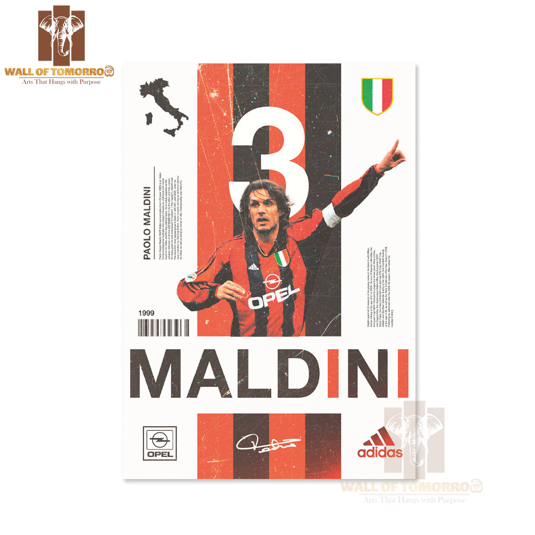 Maldini Showcasing His Dynamic Pose Sports High Quality Unframed Poster Print & Waterproof Poster Print Wall Décor