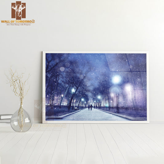 Winter Night In the Park High Quality Unframed Poster Print & Waterproof Poster Print Wall Décor