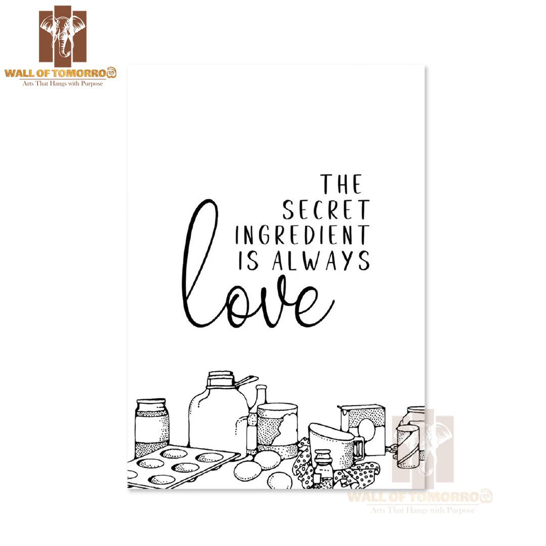 The Secret Ingredient is Always Love Kitchen & Restaurant High Quality Unframed Poster Print & Waterproof Poster Print Wall Décor in Sri Lanka