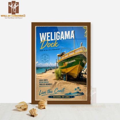 Weligama Dock Sri Lanka Travel High Quality Glass Frame Wall Décor