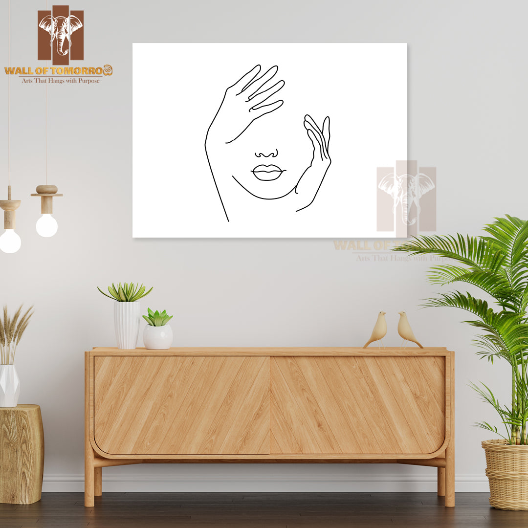 Woman's Face with Her Hands Up High Quality Unframed Poster Print & Waterproof Poster Print Wall Décor