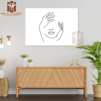 Woman's Face with Her Hands Up High Quality Unframed Poster Print & Waterproof Poster Print Wall Décor