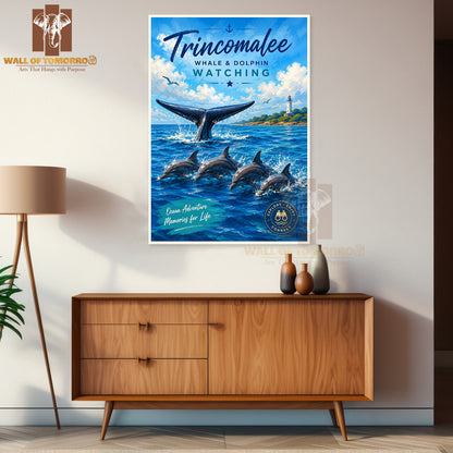 Trincomalee Whale & Dolphin Watching Sri Lanka Travel High Quality Unframed Poster Print & Laminated Poster Print Wall Décor