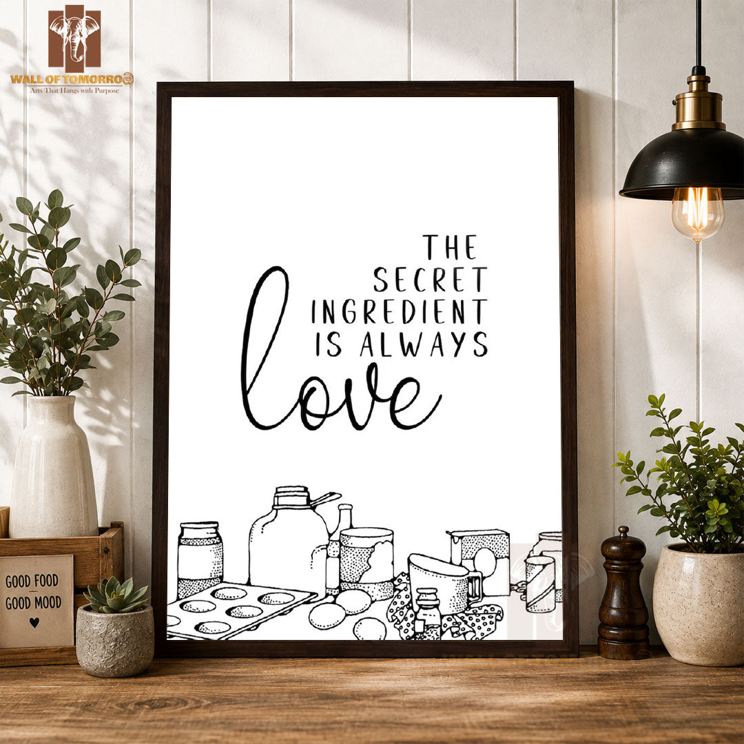 The Secret Ingredient is Always Love Kitchen & Restaurant High Quality Glass Frame Wall Décors in Sri Lanka