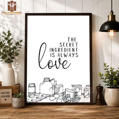 The Secret Ingredient is Always Love Kitchen & Restaurant High Quality Glass Frame Wall Décors in Sri Lanka