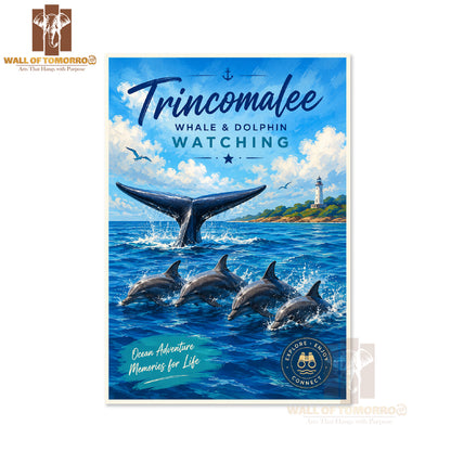 Trincomalee Whale & Dolphin Watching Sri Lanka Travel High Quality Unframed Poster Print & Laminated Poster Print Wall Décor