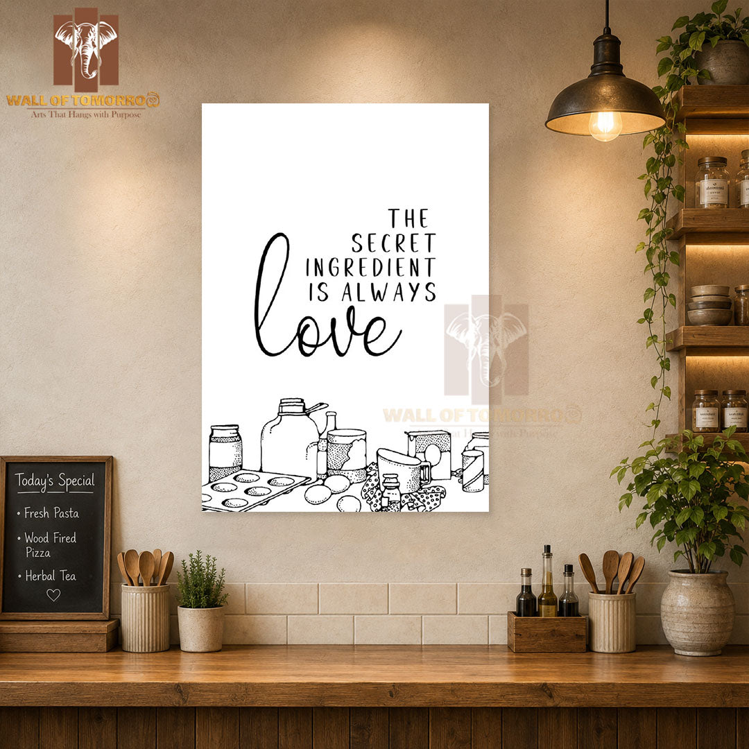 The Secret Ingredient is Always Love Kitchen & Restaurant High Quality Unframed Poster Print & Waterproof Poster Print Wall Décor in Sri Lanka